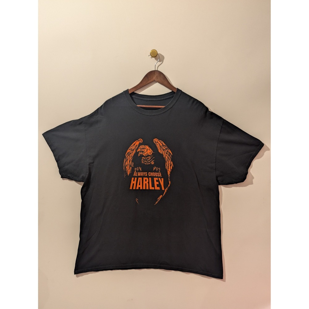 Harley-Davidson Graphic Tee Mens XL Black Excellent Eagle Always Choose Harley